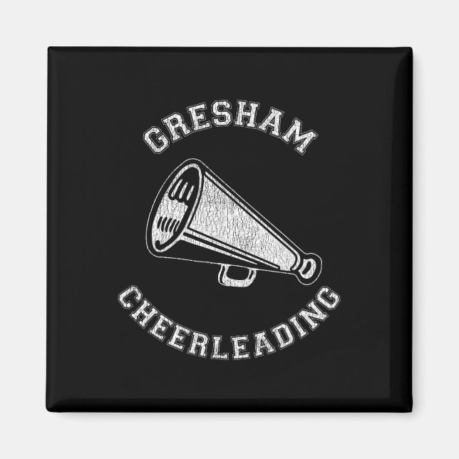 Gresham Cheer Distressed Retro 90's Cheerleader  Magnet (Front)
