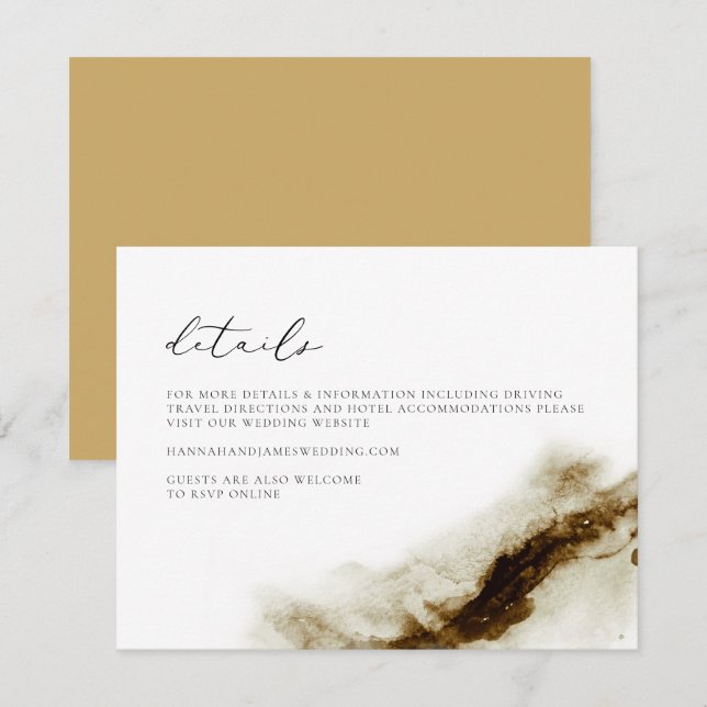 GRETA Bohemian Earth Tone Watercolor Details Card (Front/Back)