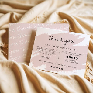 GRETCHEN   Blush Smudge Small Business Thank You Invitation