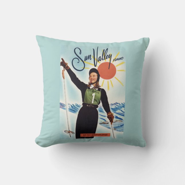 Gretchen Fraser Advertisement Poster Cushion (Front)