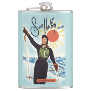 Gretchen Fraser Advertisement Poster Hip Flask