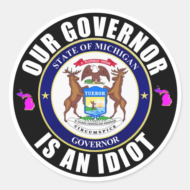 Gretchen Whitmer is an idiot Classic Round Sticker (Front)