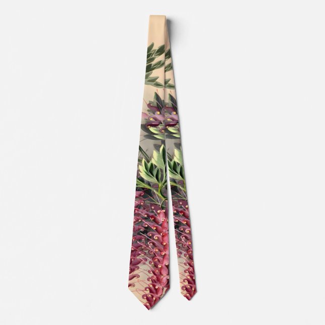 Grevillea Floral Watercolours, Gift For Friends Tie (Front)