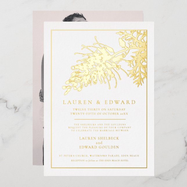 Grevillea flower gold white wedding  (Front/Back)