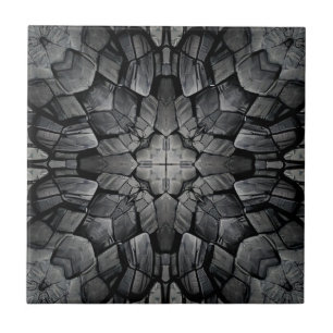 Grey 4 pointed star geometric stone mosaic  tile