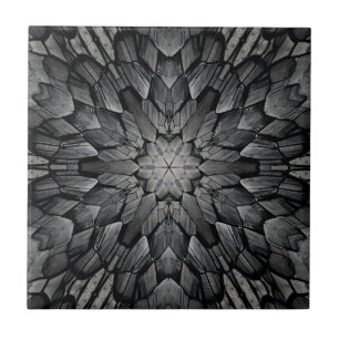 Grey 6 pointed star geometric stone mosaic tile