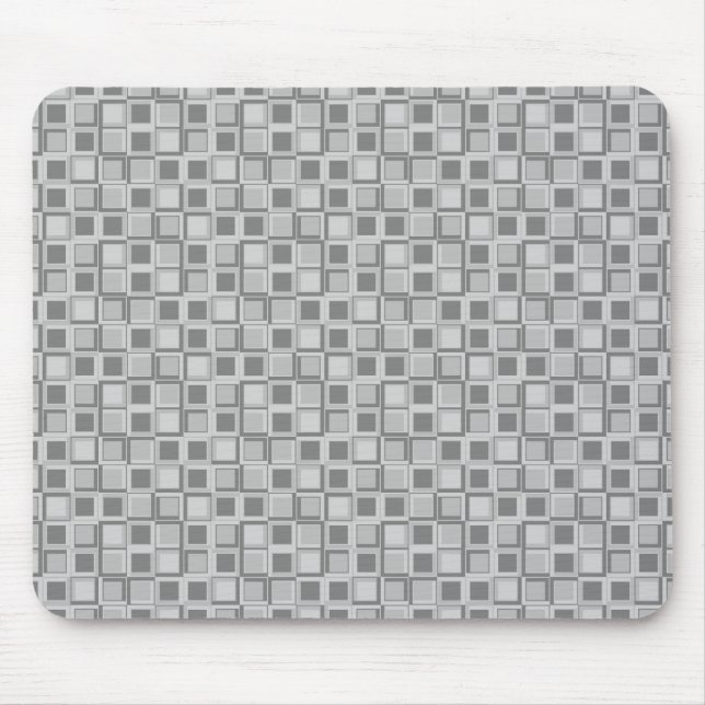 Grey 70's year styling squares mouse mat (Front)