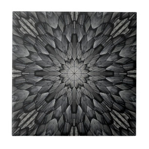 Grey 8 pointed star geometric stone mosaic tile
