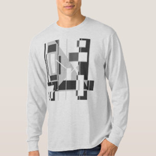 Grey Abstract Art Cubist Geometric MCM-inspired T-Shirt