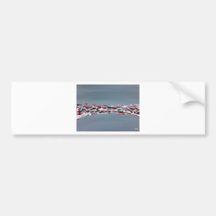 Grey abstract art red and black bumper sticker