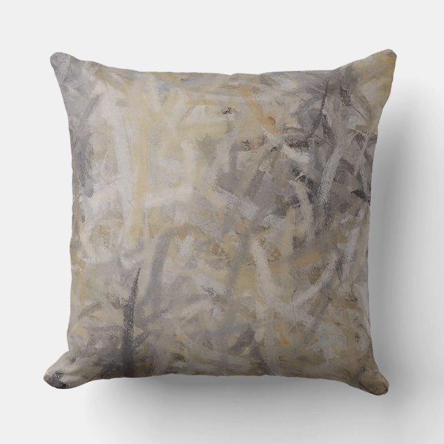 Grey Abstract Cushion (Front)