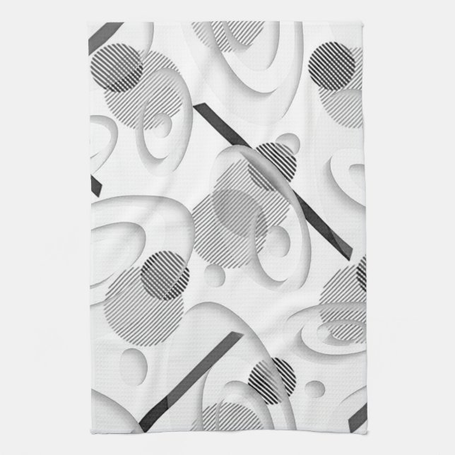 “Grey Abstract” Kitchen Towel (Vertical)