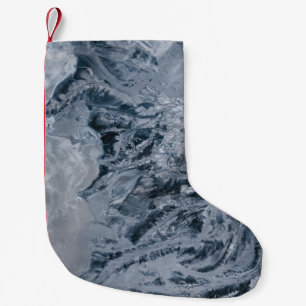 Grey abstract painting small christmas stocking