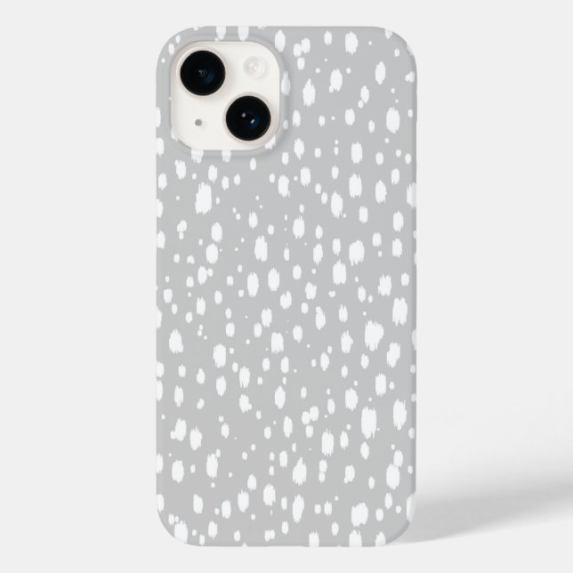 Grey Abstract Scattered Dots Case-Mate iPhone Case (Back)