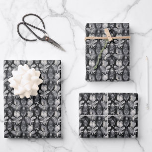 Grey Abstract Watercolor Wrapping Paper Sheet