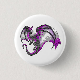 Grey Ace Pride Dragon 3 Cm Round Badge