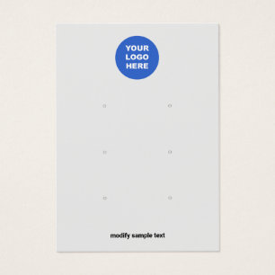 Grey Add Your Logo Three Hole Earring Display Card