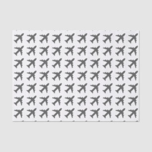 Grey Aeroplanes Tissue Paper