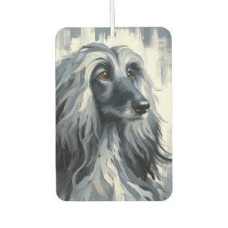 Grey Afghan Hound Portrait Car Air Freshener