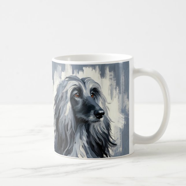 Grey Afghan Hound Portrait Coffee Mug (Right)