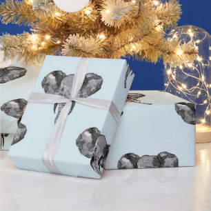 Grey African Elephant Pattern Wrapping Paper