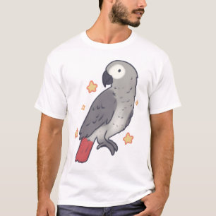 Grey african parrot Delight � Cute Animal Art T-Shirt