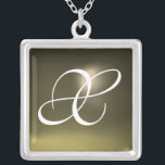 Grey Agate Gem  Monogram Silver Plated Necklace<br><div class="desc">Elegant and unique design  with gemstone. Very accurated nurbs modelling and rendering in 3D Studio Max by Bulgan Lumini .Part from series Hyper Talismans.</div>