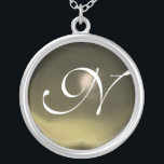Grey Agate Gem  Monogram Silver Plated Necklace<br><div class="desc">Elegant and unique design  with gemstone. Very accurated nurbs modelling and rendering in 3D Studio Max by Bulgan Lumini .Part from series Hyper Talismans.</div>