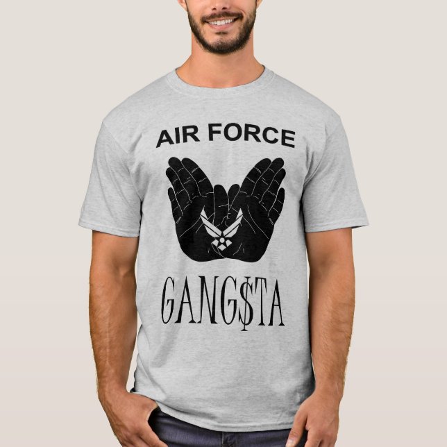 Grey Air Force Gangsta T-Shirt (Front)