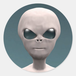 Grey Alien Classic Round Sticker