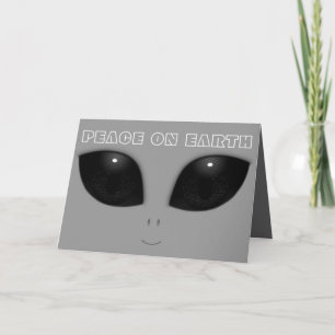 Grey-Alien Eyes Funny Christmas Holiday Card