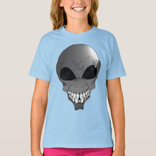 Grey alien Girls' American Apparel Raglan T-Shirt