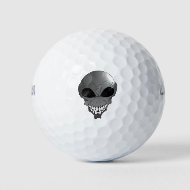 Grey alien golf balls (Front)
