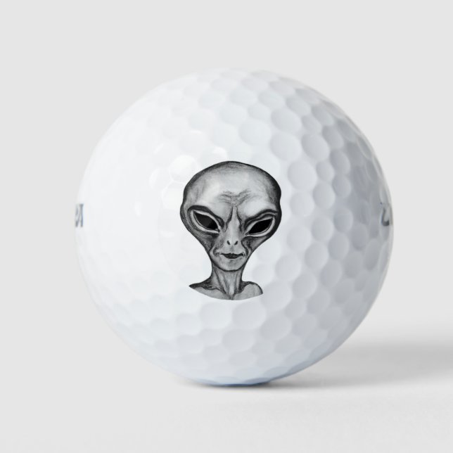 Grey Alien Golf Balls (Front)