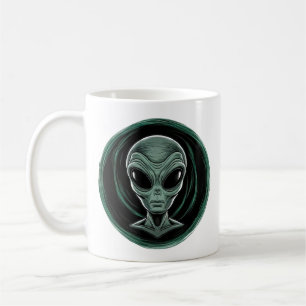 Grey Alien Head Coffee Mug