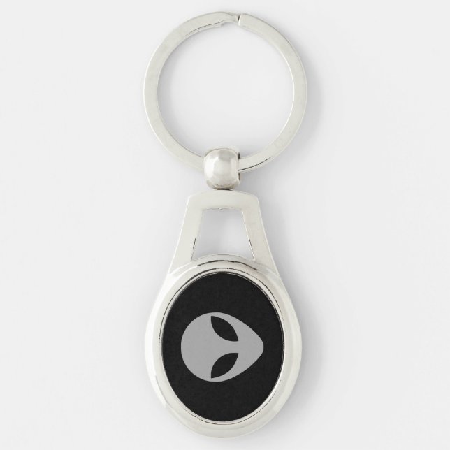 Grey Alien Head Key Ring (Front)