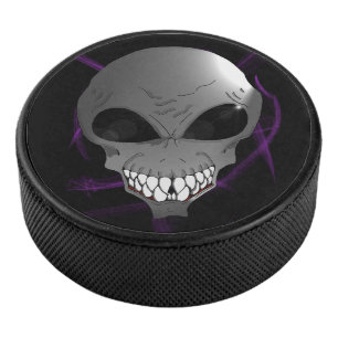 Grey alien Hockey Puck