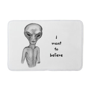 Grey Alien , I want to believe Bath Mat
