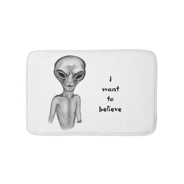 Grey Alien , I want to believe Bath Mat (Front)