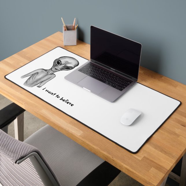 Grey Alien , I want to believe Desk Mat (Office 2)