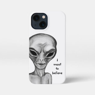 Grey Alien , I want to believe iPhone 13 Mini Case