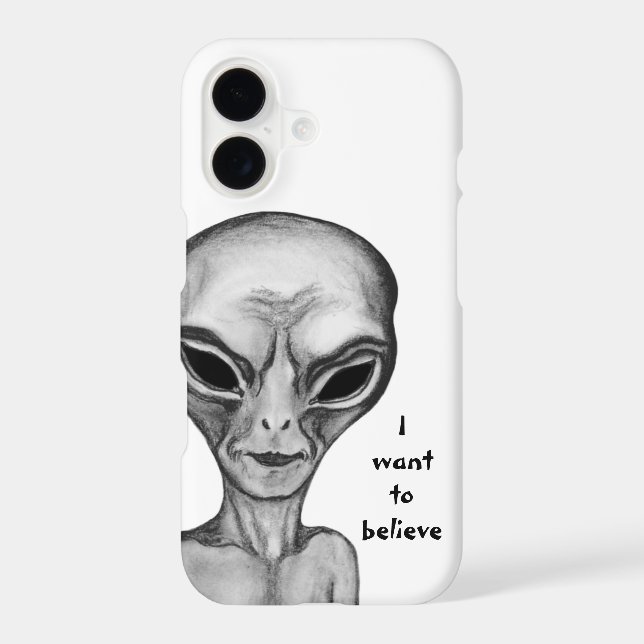 Grey Alien , I want to believe iPhone Case (Back)