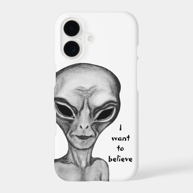 Grey Alien , I want to believe iPhone Case (Back)