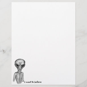 Grey Alien , I want to believe Letterhead
