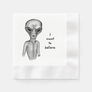 Grey Alien , I want to believe Napkin