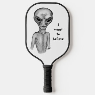 Grey Alien , I want to believe Pickleball Paddle