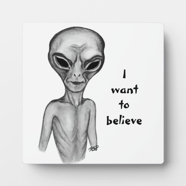 Grey Alien , I want to believe Plaque (Front)