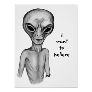Grey Alien , I want to believe Poster