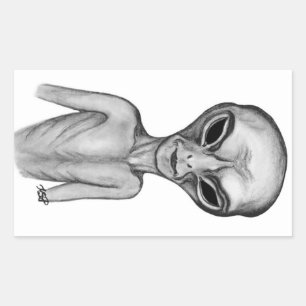 Grey Alien , I want to believe Rectangular Sticker