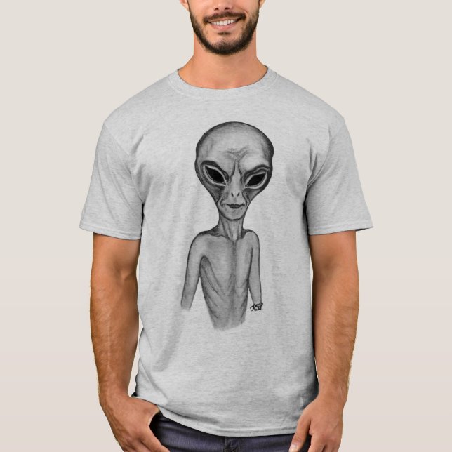 Grey Alien , I want to believe T-Shirt (Front)